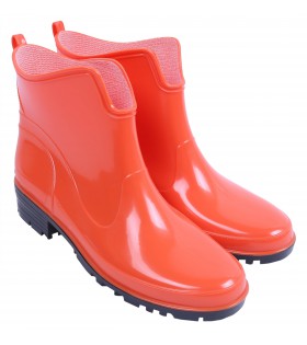 Orangefarbene kurze Gummistiefel Gartenstiefel Regenschuhe LEMIGO