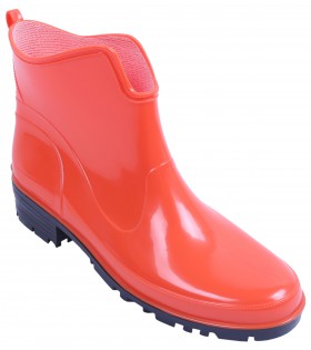 Orangefarbene kurze Gummistiefel Gartenstiefel Regenschuhe LEMIGO