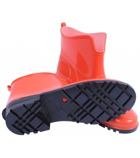 Orangefarbene kurze Gummistiefel Gartenstiefel Regenschuhe LEMIGO