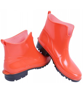 Orangefarbene kurze Gummistiefel Gartenstiefel Regenschuhe LEMIGO