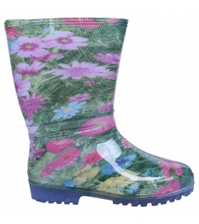 Grüne Stiefel mit Blumen gemustert RAINNY DEMAR