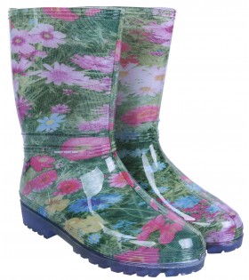 Grüne Stiefel mit Blumen gemustert RAINNY DEMAR