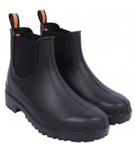 Kurze schwarze Gummistiefel für Herren, Stiefeletten Blockabsatz wasserdicht CHUCK LEMIGO