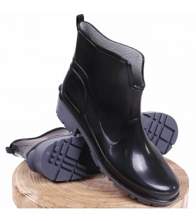 Schwarze, kurze Gummistiefel Regenstiefel Gartenstiefel LEMIGO