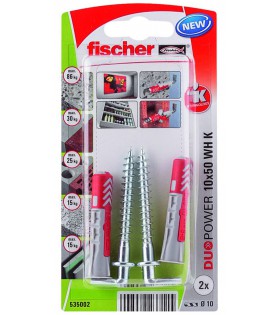 Fischer DUOPOWER 10X50 WH K NV Universal-Dübel mit geradem Haken