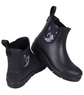 STELLA Schwarze, kurze Gummistiefel mit Blumen-Print Lemigo