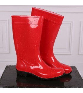 Rote lange Gummistiefel Regenstiefel Gartenschuhe Regenschuhe bequem wasserdicht ILSE LEMIGO