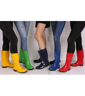 Rote lange Gummistiefel Regenstiefel Gartenschuhe Regenschuhe bequem wasserdicht ILSE LEMIGO