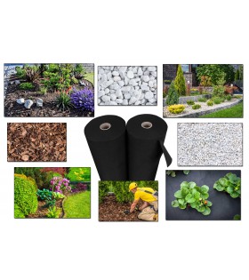 GARTENVLIES UNKRAUTVLIES SCHWARZ 150g/m2 mit UV-Schutz