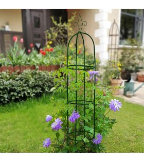 Säulenförmige Gartenpergola, Obelisk + Anker, 40x40x190cm