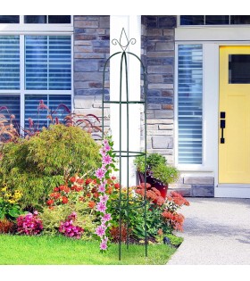 Säulenförmige Gartenpergola, Obelisk + Anker, 40x40x190cm