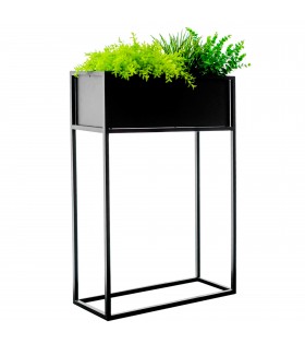 Schwarzer stehender Blumenständer Blumenkasten Blumenregal aus Metall 60x87x23 cm Plant Box feines Design modern einzigartig