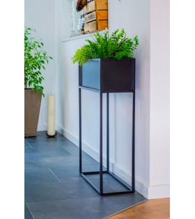 Czarny, metalowy kwietnik stojący 60x87x23 cm Plant Box