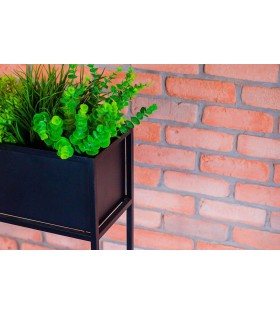 Czarny, metalowy kwietnik stojący 60x87x23 cm Plant Box