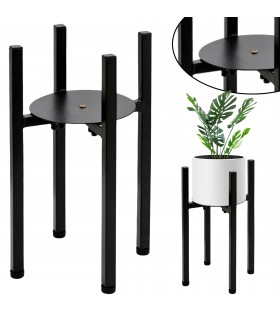 Czarny stojak metalowy/kwietnik na doniczkę 20-30,5x38 cm