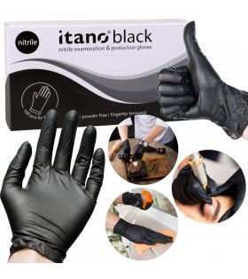Czarne rękawiczki nitrylowe bezpudrowe 100szt