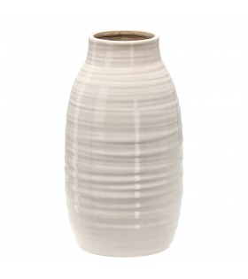 Ecru Keramikvase, hohe Blumenvase 13x13x25,5 cm