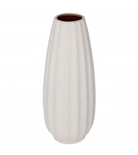 Beige Keramikvase, hohe Blumenvase 12.5x12.5x32cm