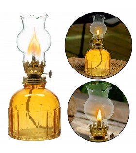 Lampa naftowa, szklana lampka 8x8x19 cm