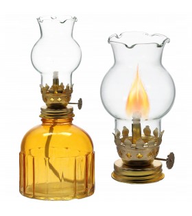 Lampa naftowa, szklana lampka 8x8x19 cm