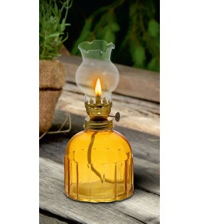 Lampa naftowa, szklana lampka 8x8x19 cm