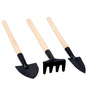 Set aus kleinen Gartenwerkzeugen, Kelle, Pflanzmaschine, Rechen