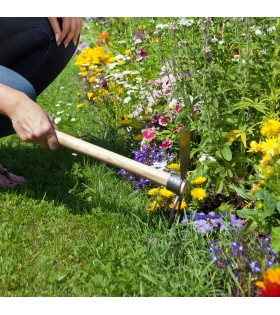 Gartenhacke mit lackiertem Eschenholzstiel, geschmiedete doppelseitige "Schneide" (40cm)