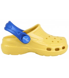 Gelb-blaue Clogs Gartenclogs Badeschuhe Badelatschen Gartenschuhe für Kinder superleicht bequem mit Lüftungsöffnungen LEMIGO