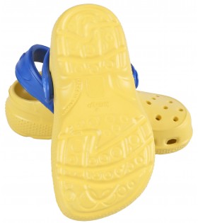 Gelb-blaue Clogs Gartenclogs Badeschuhe Badelatschen Gartenschuhe für Kinder superleicht bequem mit Lüftungsöffnungen LEMIGO