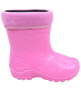 Hellpinke, gefütterte Kinder-Regenstiefel KOLMAX