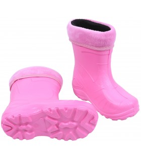 Hellpinke, gefütterte Kinder-Regenstiefel KOLMAX