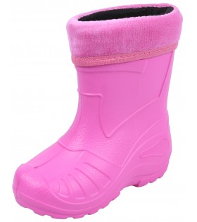 Dunkelpinke, gefütterte Kinder-Gummistiefel KOLMAX