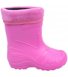 Dunkelpinke, gefütterte Kinder-Gummistiefel KOLMAX