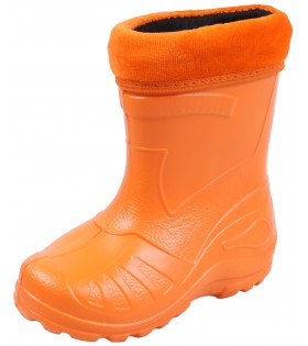 Orangefarbene, gefütterte Kinder-Gummistiefel KOLMAX