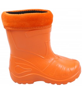 Orangefarbene, gefütterte Kinder-Gummistiefel KOLMAX