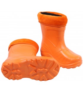 Orangefarbene, gefütterte Kinder-Gummistiefel KOLMAX