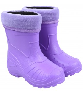 Gefütterte lila Kinder-Gummistiefel KOLMAX