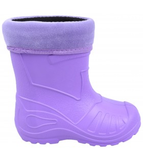 Gefütterte lila Kinder-Gummistiefel KOLMAX