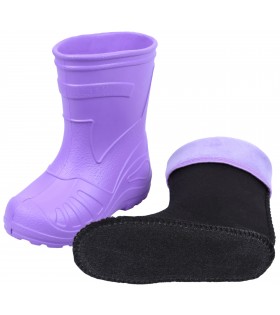 Gefütterte lila Kinder-Gummistiefel KOLMAX