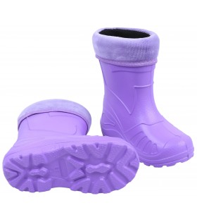 Gefütterte lila Kinder-Gummistiefel KOLMAX