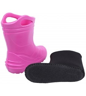 Dunkelpinke Kinder-Gummistiefel, KOLMAX Gießkanne