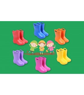 Dunkelpinke Kinder-Gummistiefel, KOLMAX Gießkanne