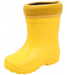 Gelbe, gefütterte Kinder-Regenstiefel KOLMAX