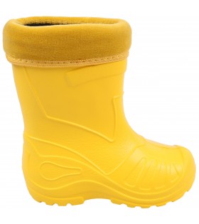 Gelbe, gefütterte Kinder-Regenstiefel KOLMAX