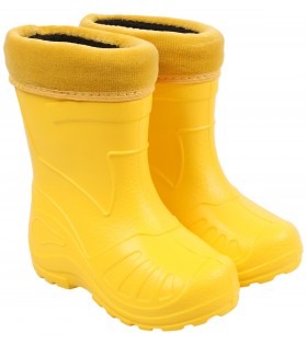 Gelbe, gefütterte Kinder-Regenstiefel KOLMAX