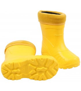 Gelbe, gefütterte Kinder-Regenstiefel KOLMAX