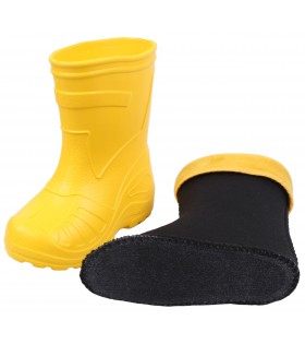 Gelbe, gefütterte Kinder-Regenstiefel KOLMAX