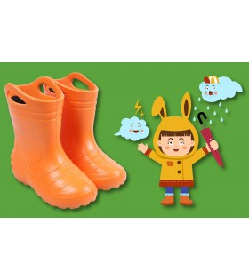 Orangefarbene Kinder-Gummistiefel, KOLMAX Gießkanne