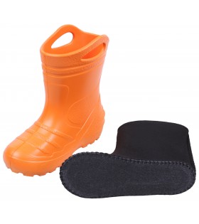 Orangefarbene Kinder-Gummistiefel, KOLMAX Gießkanne