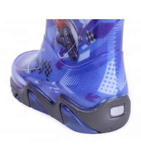 Blaue, gefütterte Gummistiefel mit Motorrad-Print DEMAR